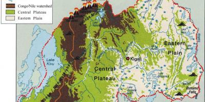 Peta geografis dari Rwanda