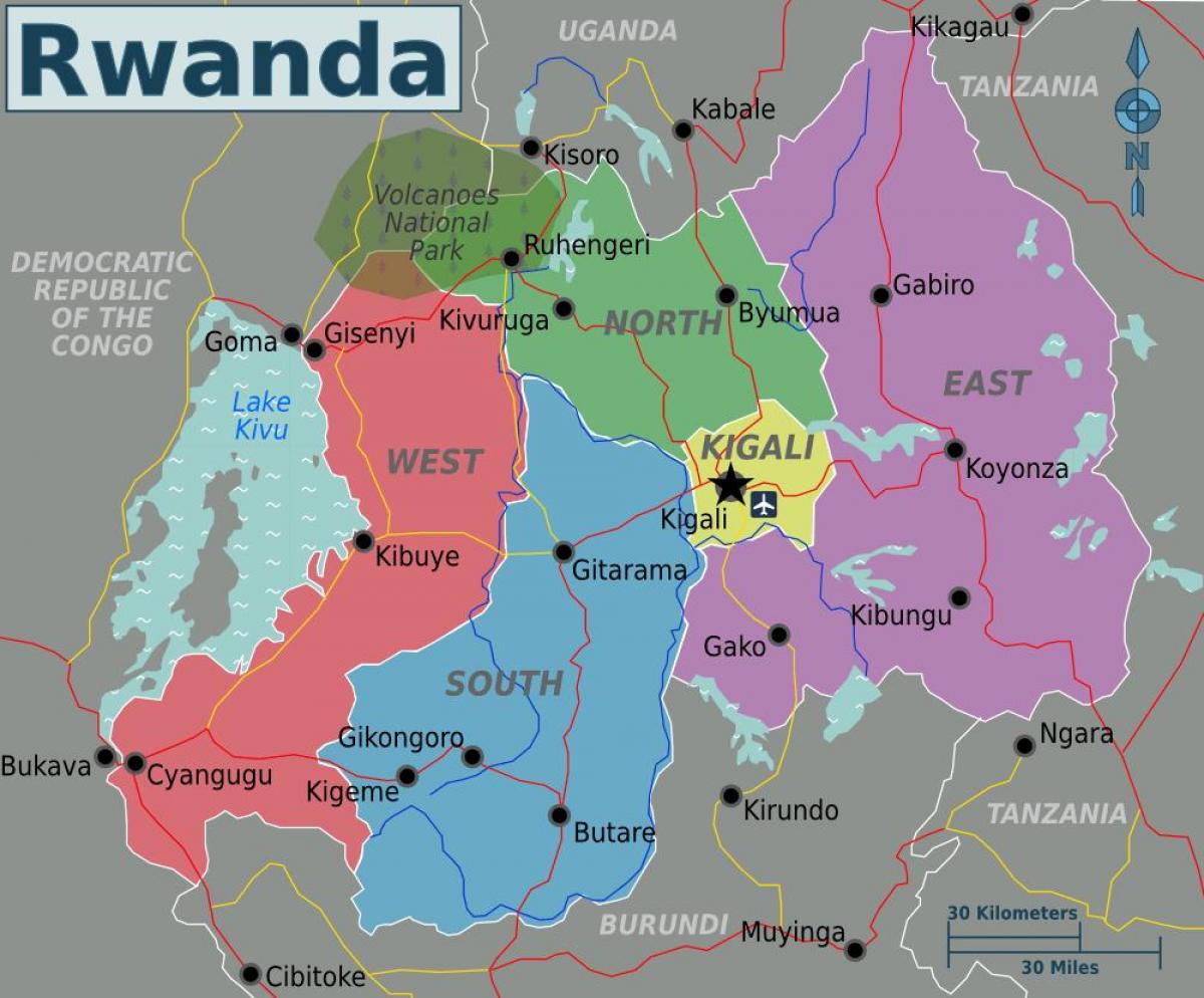 peta dari kigali Rwanda