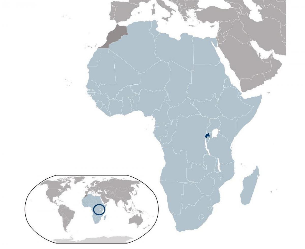 Rwanda lokasi pada peta dunia