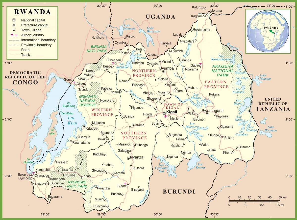 peta dari Rwanda politik