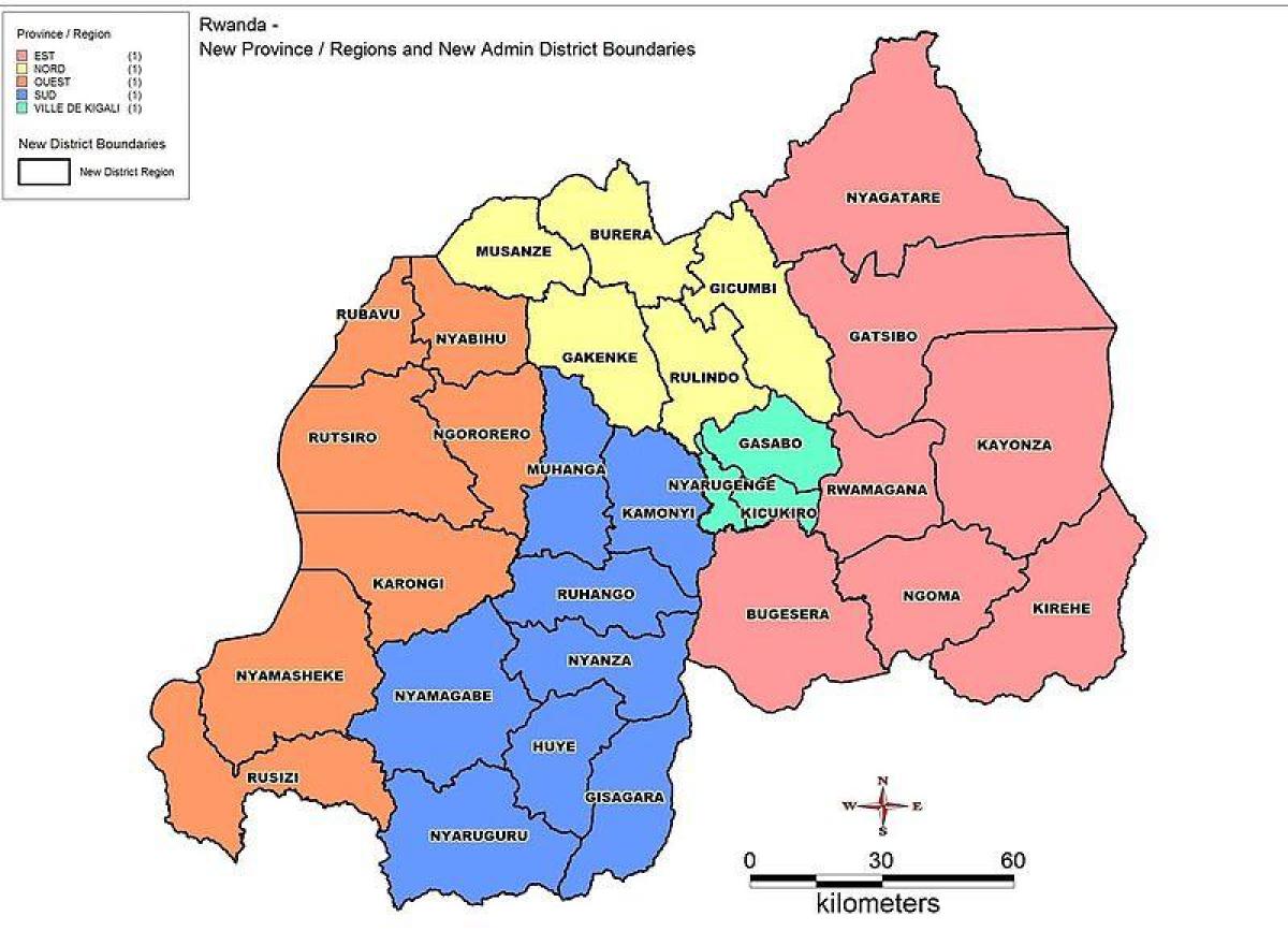 peta dari Rwanda peta provinsi