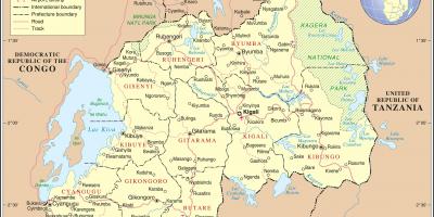 Peta administrasi peta dari Rwanda